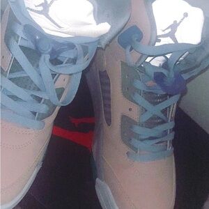 Jordan Women's Sneakers in Cream and Blue